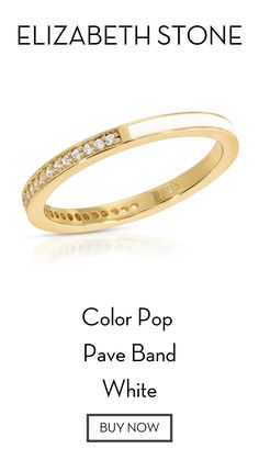 Harness the power of the galaxy and bring your pastel dreams to life. A slim silhouette that was made for stacking! Half pave cz and half hand painted enamel. 14k gold plated brass Enamel, cz Final Sale