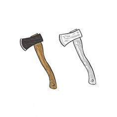 two different types of axes on a white background