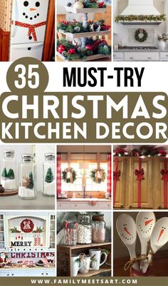 christmas kitchen decor is featured in this post