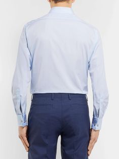 Shop CHARVET Blue Slim-Fit Double Cuff Cotton-Poplin Shirt, Explore the latest in-season CHARVET collection today on MR PORTER Double Cuff, Formal Shirt, Cotton Poplin Shirt, Silver Cufflinks, Poplin Shirt, Formal Shirts, Paul Smith, Mr Porter, Lanvin