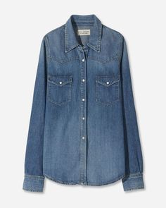 Travis Denim Shirt Jean Shirt, Nili Lotan, Chambray Shirt, Everyday Dresses, Wide Leg Denim, Denim Top, Denim Shirt, Outerwear Jackets, Boutique Clothing