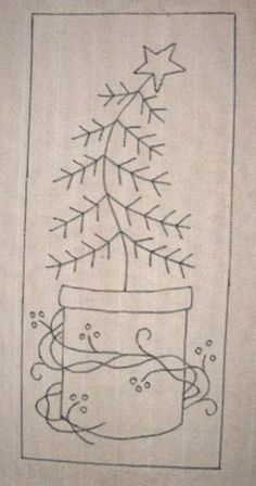 a drawing of a potted plant with stars on it's top and bottom