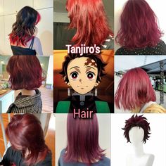 Tanjiro Hair Color, Demon Slayer Hair Dye Ideas, Nezuko Inspired Hair, Demon Slayer Hair Color, Tanjiro Hair, Exotic Hair Color