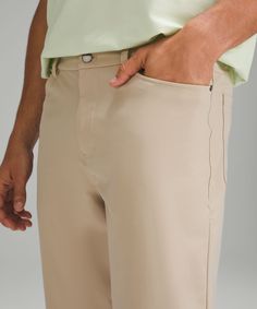 The 5-Pocket Jean, Reinvented. These Relaxed-Fit Pants Are Engineered To Give You Freedom Of Movement And All-Day Comfort. Designed For Casual. Roomy Fit Through Glutes And Thighs, Then Tapers To Hem:our Abc Technology Uses An Ergonomic Gusset To Remove Tension From The Crotch Of Our Pants. Hand Pockets, A Phone Pocket, And An Internal Sleeve To Stash Coins. Back Pocket With Hidden Zippered Compartment. Flip Up The Cuffs To Reveal Reflective Details. | ABC Relaxed-Fit 5 Pocket Pant 32"L Warpstre Lululemon Straight Leg Bottoms For Everyday, Fitted Straight Leg Lululemon Bottoms, Lululemon Fitted Straight Leg Bottoms, Lululemon Bottoms With Side Pockets For Everyday, Everyday Lululemon Pants With Pockets, Lululemon Everyday Bottoms With Side Pockets, Relaxed Fit Straight Bottoms With Side Pockets, Everyday Straight Bottoms With Belt Loops, Fitted Lululemon Bottoms With Pockets