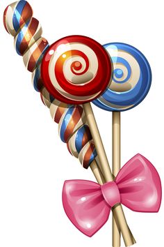 two lollipops with a pink bow on top and the words mi deseo para ti