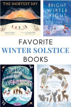 four children's books with the title favorite winter solstice books