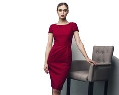 Red dress combines the grace and brightness. This dress will make your figure look more expressive. Perfect as an everyday dress, office dress, dress for business meetings, dinners or cocktail parties. Features of the model:  * made from quality cotton * rayon lining * fitted silhouette * pencil dress (66 cm from the waist) * short sleeve * boat neckline * pockets  * zipper on the back IMPORTANT NOTICE: Please agree with us your size before making an order. MEASUREMENT CHART: 6 (USA) / 36(EU) / 42 (UA) - 33"/26"/35" 8 (USA) / 38(EU) / 44 (UA) - 34,5"/28"/36,5" 10 (USA) / 40(EU) / 46 (UA) - 36"/29"/38" 12 (USA) / 42(EU) / 48 (UA) - 38"/31"/39" 14 (USA) / 44(EU) / 50 (UA) - 39,5"/32"/41" 16 (USA) / 46(EU) / 52 (UA) - 42"/34"/44" MODEL SIZE Bust 86 cm (33.86") / Waist 73 cm (28.74") / Hips - Knee-length Summer Dresses For Office Wear, Knee-length Summer Dress For Office, Summer Knee-length Dresses For Office Wear, Short Sleeve Office Lady Dresses, Red Mini Dress For Work, Chic Office Mini Dress With Flattering Silhouette, Elegant Summer Mini Dress For Office Wear, Flattering Fitted Midi Dress For Work, Knee-length Office Lady Dresses