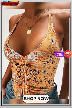 Halter Paisley Print Drawstring Handkerchief Top P6975411459 Handkerchief Top, Singapore Malaysia, India And Pakistan, America And Canada, Online Customer Service, Printed Drawstring, Paisley Print, Paisley, Fashion Outfits