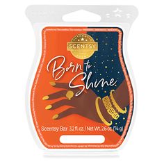 the front of a bar of soap that says born to shine