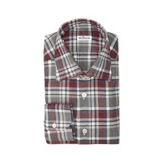 Kiton casual button-down shirt in cotton plaid flannel Point collar Button placket Genuine mother-of-pearl buttons Long sleeves Mitered barrel cuffs Shirttail hem Cotton Made in Italy Classic Plaid Flannel Shirt With Button Cuffs, Classic Plaid Shirt With Button Cuffs, Plaid Shirt With Button Cuffs And Spread Collar, Classic Flannel Shirt With Button Cuffs For Fall, Classic Fall Flannel Shirt With Button Cuffs, Classic Flannel Shirt With Spread Collar, Classic Plaid Wool Flannel Shirt, Classic Wool Plaid Flannel Shirt, Classic Flannel Shirt With Spread Collar For Winter