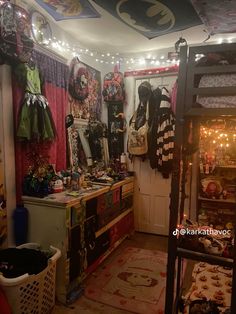 a room filled with lots of items and lights