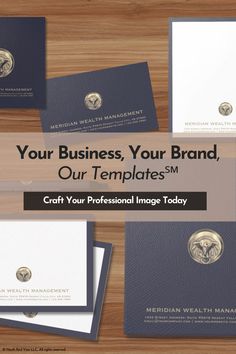 Assortment of customized professional stationery including business cards and letterhead with navy and gold design elements, showcasing the possibility for personalization and brand enhancement Red Vines, Navy Blue And Gold, Gold Eagle, Business Essentials, Professional Image, Marketing Collateral, Stationery Templates, Unique Business, Office Essentials