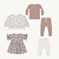 NWT - Adorable comfy and organic lot for baby girl 18-24 months, Quincy Mae