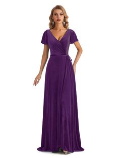 Plum Plum Bridesmaid Dresses With Sleeves, Dark Purple Long Sleeve Bridesmaid Dresses, Plum Bridesmaid Dresses Long Modest, Deep Violeth Bridesmaids Dresses, Purple V-neck Bridesmaid Evening Dress, Orange Blush, Copper And Pink, Custom Size Dresses, Bridesmaid Dresses Online