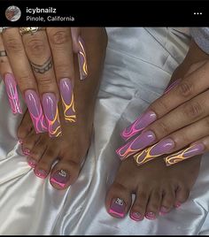 Pink Nails Pedicure, Encapsulated Nails, Acrylic Toe Nails, Ombre Acrylic Nails, Acrylic Nails Coffin Pink, Nails Only, Unique Acrylic Nails, Square Acrylic Nails