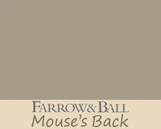 the farrow and ball mouse's back paint color is shown in this image