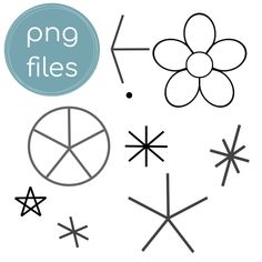 an image of different types of snowflakes with the words png files above them