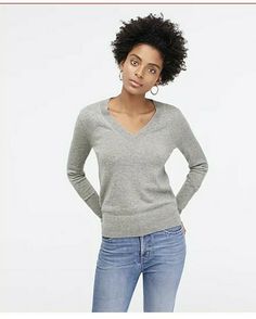 J.Crew  Sweater Retail for $ 138 Beautiful and soft ,gray 100% cashmere V-neck  pullover-sweater Fabric: 100% cashmere  Size  XXS Please measure carefully to proper fit. Armpit to armpit: 24" Sleeves length: 18" Total length: 24" Payment   We only accept payment through pay-pal. All payment is required within three days from the end of auction. If you are unable to make a payment please contact us. Please note that we have ebay's unpaid item assistant turned on. Therefore, after 3 days of non-payment you will receive an unpaid item notice.   Shipping   We ship all items within 24-48 hours. We ship WORLDWIDE. Please use the shipping calculator to figure International shipping cost. We only ship to the address listed on the PayPal account.   Terms of Sale   Everything we sell is 100% authent Fitted Sweater Outfits, Chocolate Clothes, Jcrew Sweater, Women's Sweaters, Softest Sweater, Fitted Sweater, In November, Cashmere Sweater, Grey Long Sleeve