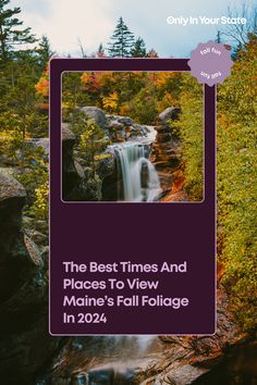 the best times and places to view maine's fall foliage in 2024 with text overlay