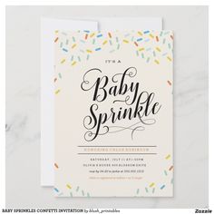 a pink baby sprinkle birth announcement card