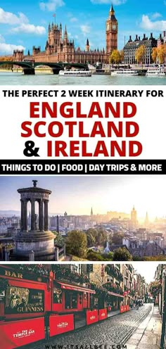 the perfect 2 week itinerary for england and scotland & ireland things to do / food / day trips & more