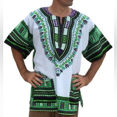 Nwot This Beautifully Made Dashiki Top Is Made From The Highest Quality Of Ghanaian Fabric. This Dashiki Shirt, Was Made By A Taylor In Cobi Show Kase Ghana. This Well Made Dashiki Shirt Is Suitable Home And Social Gathering Originating In Indonesia, Batik Is A Thin Cotton Material Dyed With A Wide Range Of Patterns Including Floral, Paisleys, And Many More. From Our Experience This Material Can Shrink And The Colours May Run, Especially On The First Few Washes. To Reduce Shrinkage And Colour Lo Dashiki Shirt, Thai Clothes, African Dashiki, African Wax Print, African Print Fabric, Plus Size Shirts, African Print, Ghana, Print Tops