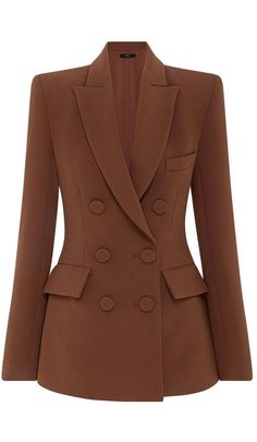 DOUBLE-BREASTED WIDE LEG JACKET SUIT IN BROWN Blazer Marron, New Look Dresses, Crepe Blazer, Jacket Suit, Alex Perry, Party Kleidung, Brown Suits, Power Suit, Plus Size Shopping