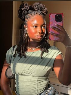 Christmas Locs Hairstyles, Classy Locs Styles, Flat Twists On Locs, Locs Bun Styles Updo, Loc Styles For Swimming, Holiday Loc Styles, Combing My Locs Out, Loc Bob With Curls, Alternative Loc Styles