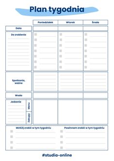 a printable plan for students to do in spanish and english, with the words'plan