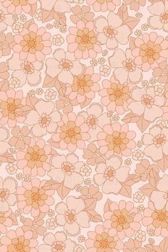 an abstract floral background with pink and yellow flowers