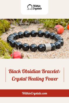 Discover the protective energy of our Black Obsidian Bracelet ✨ Handcrafted with genuine black obsidian stones, this stylish bracelet will help you stay grounded and shielded from negative vibes. Shop now and experience the benefits! #blackobsidian #crystalbracelet #healingcrystals Healing Black Crystal Gemstone Bracelet, Black Crystal Gemstone Bracelet For Healing, Spiritual Black Onyx Crystal Bracelet, Black Crystal Bracelet With Gemstone Beads For Healing, Black Obsidian Gemstone Beaded Bracelets, Black Obsidian Round Beads Crystal Bracelet, Black Onyx Crystal Bracelet With Natural Stones, Black Crystal Bracelet With Natural Stones For Healing, Obsidian Crystal Bracelet With Gemstone Beads For Healing