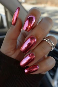 Chrome Nail Colors, Chrome Nail Designs, Nail Art Stencils, Trendy Nail Designs, Chrome Nail Art