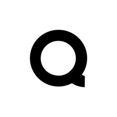 a black and white photo of the letter q