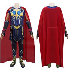 Kids Children Thor: Love and Thunder (2022) Thor Cosplay Costume Jumps Cloak Outfit, Eleven Cosplay, Thor Cosplay, Costume Jumpsuit, Thor Love And Thunder, Love And Thunder, Jumpsuit For Kids, Crop Top And Shorts, Halloween Carnival