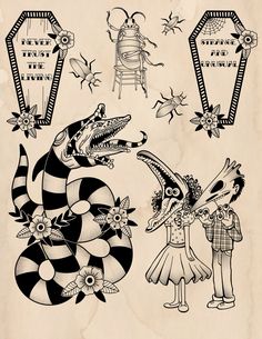 an old fashioned drawing of some animals and people in costumes with masks on their heads