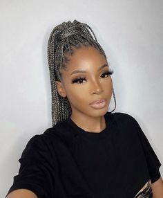 How to Mixed Colour Braids & 25 Cute Mixed Colour Braids Hairstyles Grey Hair Braids, Braiding Hair Colors, Black Box Braids, Faux Loc, Blonde Box Braids, Blonde Braids, Afrikaanse Mode