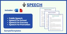 the speech worksheet includes examples for students to use