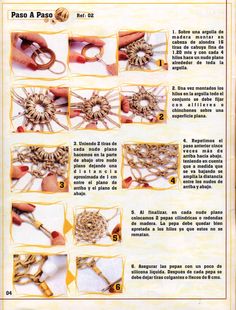 instructions on how to crochet a flower with yarn and threads in spanish