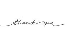 the word thank you written in cursive handwriting on a white background royalty illustration