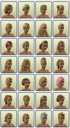 many different types of hair are shown in this screenshote image, including the head and