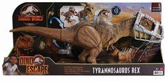 the tyranosaurusus rex dinosaur toy is in its display box with other toys