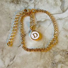 Letter D Necklace Made With Gold Plated Chain. *16”-18” Gold Plated Chain W/Extender *16mm Pendant *Double Sided Pendant Letter D Necklace, Jumbo Letters, D Necklace, D Letter, Letter D, Letter Necklace, Gold Plated Chains, Womens Jewelry Necklace, Double Sided