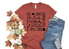 Cute simple fall tee. Softstyle, and unisex in size , so please order accordingly. Vinyl print will be in white or black which ever color stands out better.  4x sizes are sometimes limited, so please list 2-3 color options. Fall Graphic Tee With Funny Text, Fall Casual T-shirt With Custom Text, Casual Fall T-shirt With Custom Text, Casual Custom Text T-shirt For Fall, Fall Graphic Tee With Lettering, Fall Words, Fall Tee, Autumn Quotes, Word Art