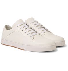 Bottega Veneta - Leather Sneakers - Men - White Balenciaga Track Sneaker, Balenciaga Track 2, Briefcase For Men, Sole Sneakers, Leather High Tops, Mens Leather Bracelet, Mens Leather Bag