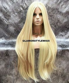 39" Long Human Hair Blend Lace Front Full Wig Baby Hair Blonde Mix Hair Piece | eBay Wig Baby Hair, Curly Half Wig, Long Blonde Wig, Human Hair Pieces, Human Hair Wigs Blonde, Mixed Hair, Beautiful Wigs, Half Wigs, Hair Blonde