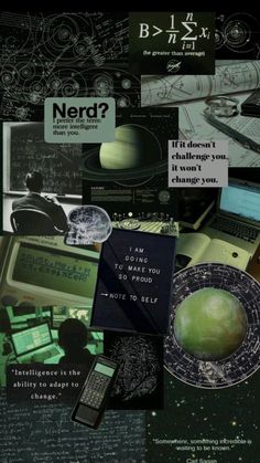 a collage of photos with text and pictures on it that says nerd?