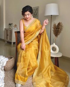 Mukesh Work, Silk Drapes, Sarees For Girls, Saree And Blouse, Cotton Saree Designs