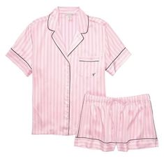 Victoria Secret Pyjamas, فيكتوريا سيكريت, Vs Pajamas, Pajamas Aesthetic, Stile Blair Waldorf, Silk Pjs, Girly Pop, Dr Closet, Cute Pjs