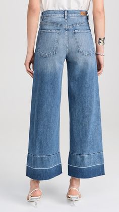 Relaxed Fit Cotton Jeans With Rolled Hem, Casual Dark Wash Bottoms With Cuffed Ankles, Spring Denim Jeans With Button Cuffs, Casual Jeans With Button Cuffs, Trendy Jeans With Button Cuffs For Spring, Straight Leg Denim Jeans With Button Cuffs, Cotton Jeans With Rolled Hem In Medium Wash, Trendy Spring Jeans With Button Cuffs, Cotton Jeans With Medium Wash And Rolled Hem