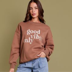 This Yummy Sweatshirt Is Just What You Need For This Fall/Winter Season. Striped Vase, Mocha Color, Everyday Basics, Super Sale, Winter Season, Good Vibes, Amazing Jewelry, Mocha, Good Books